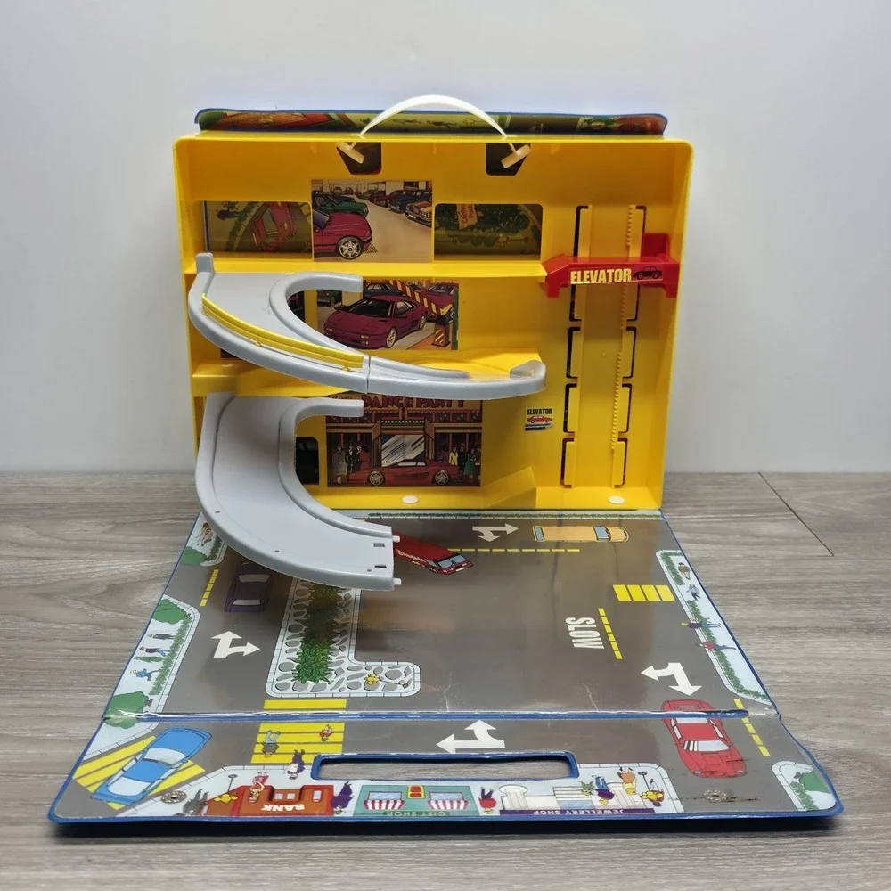 Vintage REALTOY Playset Car Carrying Case With 20 Mixed Cars Old/New - Rare‎
